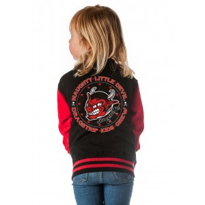 Dragstrip Kids Crew  Jacket - Naughty Devil  (Red-Black)